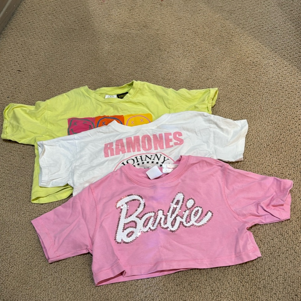 Zara size six cropped T-shirts